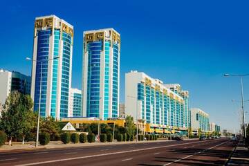 Фото номера Апартаменты с 2 спальнями Апартаменты Lazurnyi apartment in the center of Nur-sultan г. Нур-Султан 19