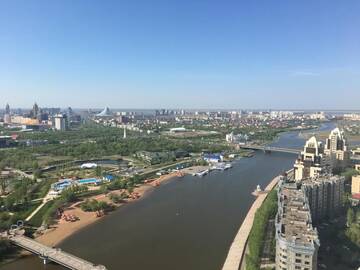 Фото номера Большой двухместный номер с 1 кроватью Апарт-отели Grand Alatau Naberezhnaya A Class Apartment г. Нур-Султан 26
